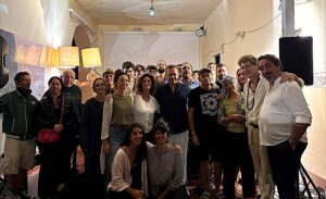 Lo staff del salina Jazz Festival compreso il Presidente, Riccarso Insolia, Luca Caruso, Giuseppe Urso e tutti i musicisti